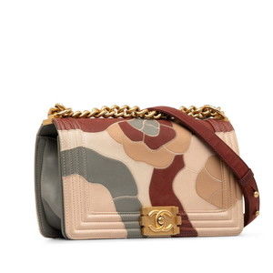 Chanel Bag Boy 25 Red Camellia Chain Cocomark Wine